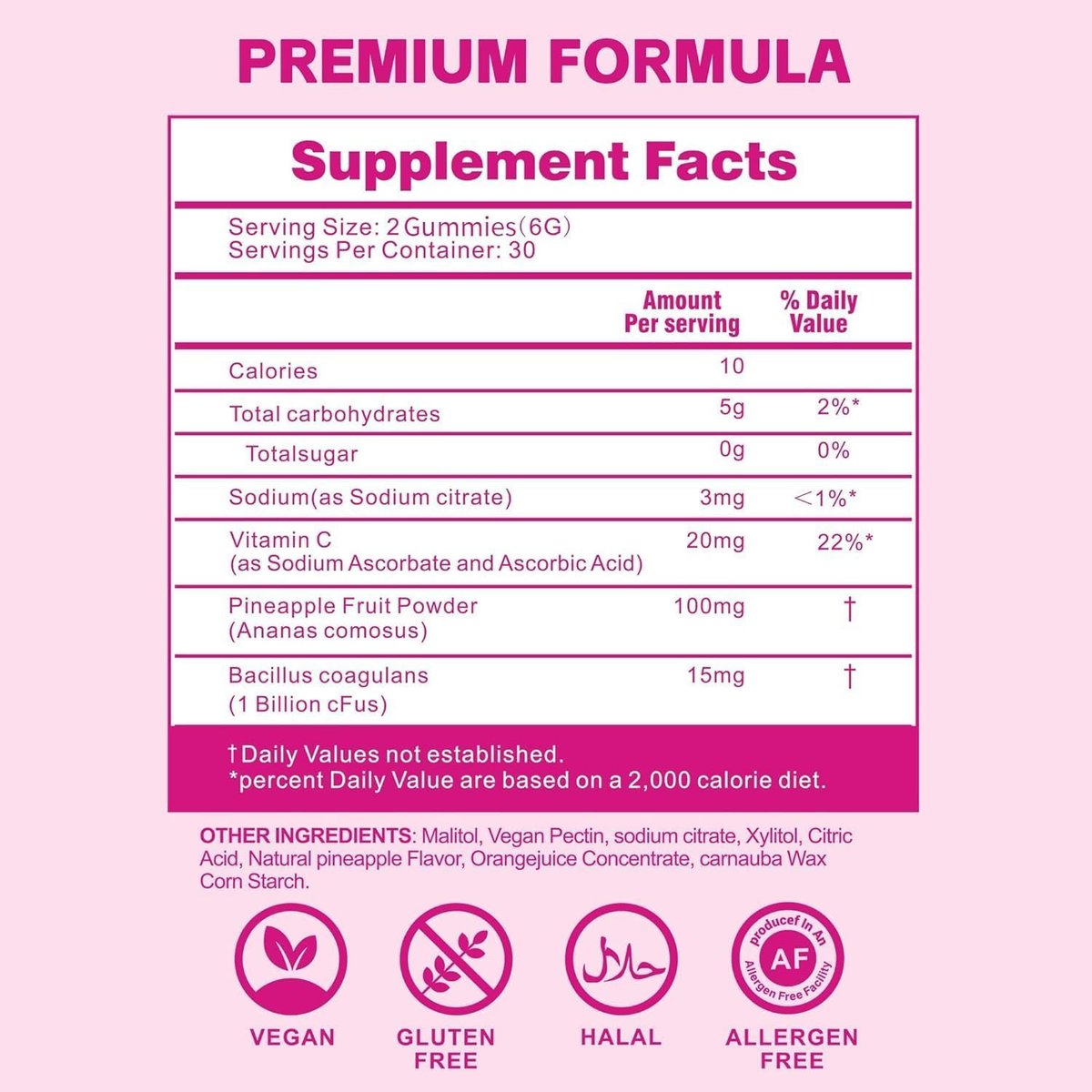 Vaginale Probiotikum Gummibärchen für Frauen – Fortschrittliche feminine Balance & pH-Unterstützung, gesunder Geruch & Vaginalflora, Immun- & Verdauungsgesundheit – Vegan, Glutenfrei – Hawaiianische Ananas – 60 Stück