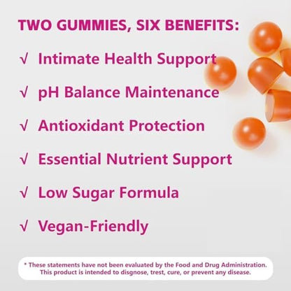 Vaginale Probiotikum Gummibärchen für Frauen – Fortschrittliche feminine Balance & pH-Unterstützung, gesunder Geruch & Vaginalflora, Immun- & Verdauungsgesundheit – Vegan, Glutenfrei – Hawaiianische Ananas – 60 Stück