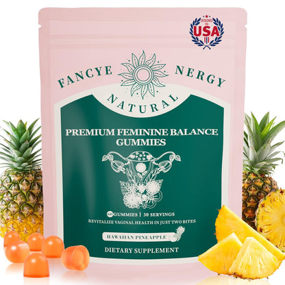 Vaginale Probiotikum Gummibärchen für Frauen – Fortschrittliche feminine Balance & pH-Unterstützung, gesunder Geruch & Vaginalflora, Immun- & Verdauungsgesundheit – Vegan, Glutenfrei – Hawaiianische Ananas – 60 Stück