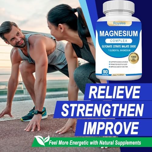 Magnesium Komplex 1000mg – 7 Magnesiumformen (Glycinat, Citrat, Malat, Taurat & Ororat) – 90 Kapseln – Unterstützt Entspannung, Muskelfunktion & Knochenstärke
