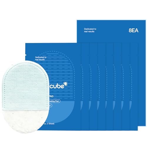 Medicube Zero Pore Peel Pads (8 Stück) | Peeling-Handschuh für Gesicht & Körper | Reisextrakt, natürliche AHA & Panthenol | Doppelseitige Bio-Baumwoll- & Mikrofaser-Pads | Poliertuch für glatte, klare Haut