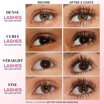 Too Faced Storybook Lashes Travel Size Mascara Set | Better Than Sex + Ribbon Wrapped Lash Tubing Mini Mascara Geschenkset