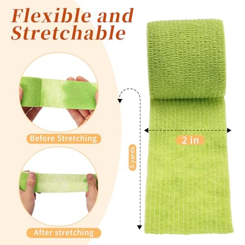 Frontline 24er Pack Selbstklebende Bandage 2" x 5 Yards – Elastisches Klebeband für Sport, Tattoo & Erste Hilfe (Mehrfarbig)