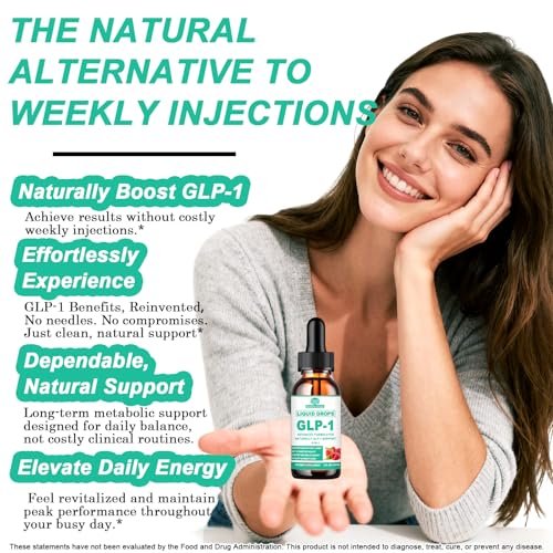GLP-1 Nahrungsergänzung Tropfen | 9-in-1 Premium GLP1 Boost mit Berberin, Ceylon-Zimt, Grüntee-Extrakt Eriocitrin, Natürliche GLP-1 Unterstützung für Stoffwechsel und Verdauung | Himbeere, Zuckerfrei