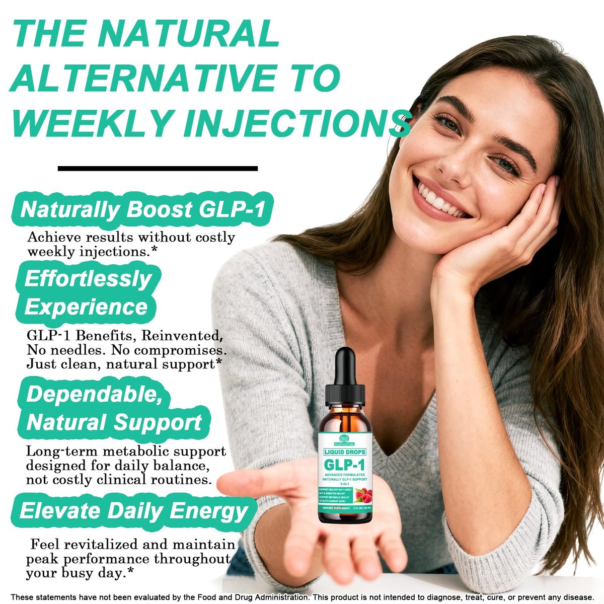 GLP-1 Nahrungsergänzung Tropfen | 9-in-1 Premium GLP1 Boost mit Berberin, Ceylon-Zimt, Grüntee-Extrakt Eriocitrin, Natürliche GLP-1 Unterstützung für Stoffwechsel und Verdauung | Himbeere, Zuckerfrei