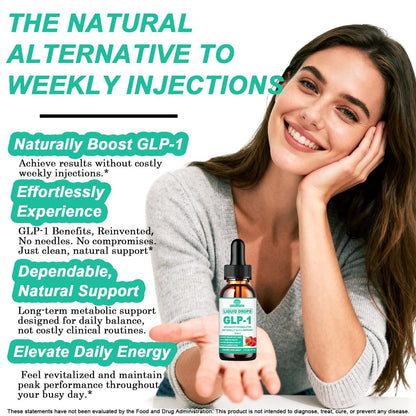 GLP-1 Nahrungsergänzung Tropfen | 9-in-1 Premium GLP1 Boost mit Berberin, Ceylon-Zimt, Grüntee-Extrakt Eriocitrin, Natürliche GLP-1 Unterstützung für Stoffwechsel und Verdauung | Himbeere, Zuckerfrei