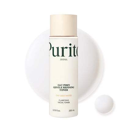 PURITO Oat PDRN Gentle Refining Toner 200 ml – Korean Exfoliating Toner mit 99 % reinem Oat PDRN, feuchtigkeitsspendend & klärend für zu Akne neigende Haut, vegan, nicht komedogen, sanft für die tägliche Anwendung