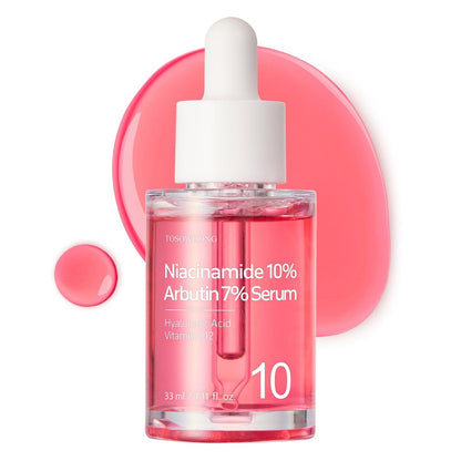 TOSOWOONG Niacinamid 10% Arbutin 7% Serum – Hyperpigmentierung, Dunkle Flecken Entferner, Verfärbungskorrektur für Ungleichmäßigen Hautton, Glass Skin, Alle Hauttypen, Koreanische Hautpflege, 33 ml / 1,11 fl. oz.