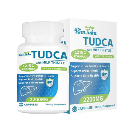 RimTuku 2200 mg TUDCA Supplement mit Mariendistel – 12-in-1 Leberunterstützung, Gallensalze für Leberreinigung & Entgiftung, Unterstützung von Gallenfluss & Gallenblase – 60 Kapseln
