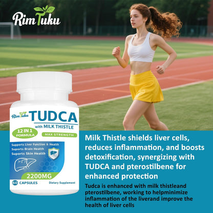 RimTuku 2200 mg TUDCA Supplement mit Mariendistel – 12-in-1 Leberunterstützung, Gallensalze für Leberreinigung & Entgiftung, Unterstützung von Gallenfluss & Gallenblase – 60 Kapseln
