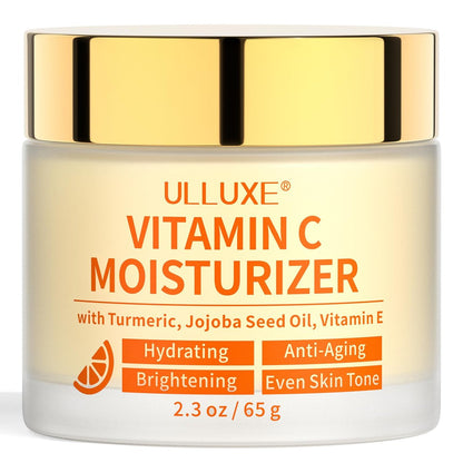 Ulluxe Vitamin C Gesichtscreme mit Kurkuma – Aufhellende & Anti-Aging Feuchtigkeitscreme gegen dunkle Flecken, Falten & ungleichmäßigen Hautton – mit Niacinamid & Squalan für alle Hauttypen, 65 ml