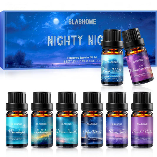 8er-Pack Schlaf-Essenzöle für Diffuser – Aromatherapie-Ölset für Ruhe & Entspannung, Geschenk für Frauen und Männer