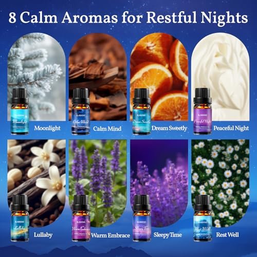 8er-Pack Schlaf-Essenzöle für Diffuser – Aromatherapie-Ölset für Ruhe & Entspannung, Geschenk für Frauen und Männer