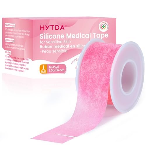 Silikon-Medizinisches Tape – 2,5 cm × 4,5 m (1 Rolle) – Wasserfestes Tape für empfindliche Haut, Latexfrei, Schmerzfreies Entfernen, Wiederverwendbar für Wundauflagen und Erste Hilfe