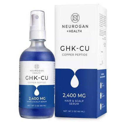 Neurogan GHK-Cu Kupferpeptid Haar- & Kopfhautserum – 2400 mg, 4% Kupferpeptide – Schnell einziehende, wasserbasierte Formel für Geschmeidigkeit & Glanz – Kosmetisches Trockenkopfhaut-Feuchtigkeitsspray, hergestellt in den USA