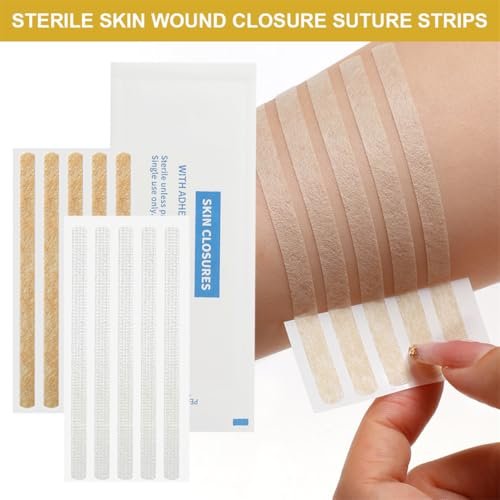 CXWLTT Sterile Wundverschlussstreifen 40 Stück 1/4" x 4" - Hautfreundliche Wundnaht für kleine Schnittwunden
