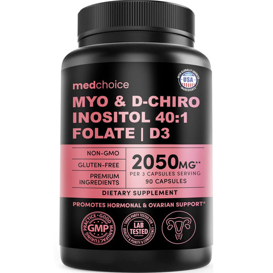 Myo-Inositol 40:1 für Frauen – Inositol-Komplex mit Myo & D-Chiro Inositol, Folat & Vitamin D3 – Vegane Kapseln für den täglichen Bedarf & Hormonunterstützung – Flo Ovarian Support – 90 Kapseln