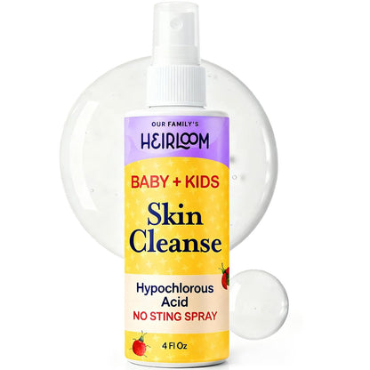 Hypochlorige Säure Spray für Kinder – Beruhigt Windelausschlag, Babyakne, Ekzeme, Schnitte & Schrammen – Hautberuhigungsspray für empfindliche Haut, ungiftig, ohne Brennen, 118 ml