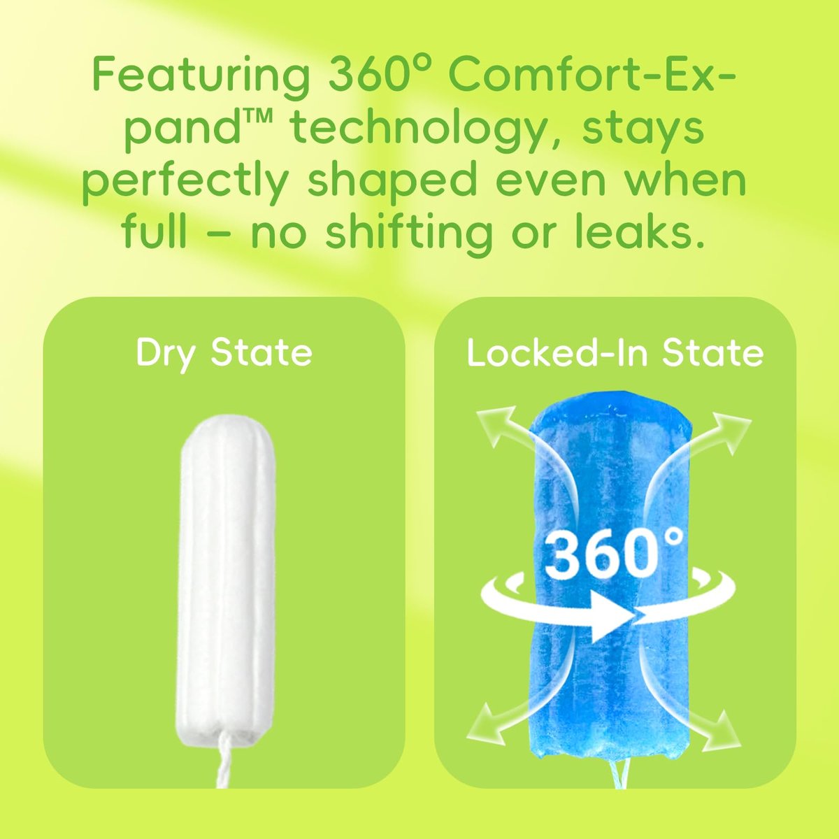 Tellove Tampons mit 100% Bio-Baumwollkern, 32 Stück (16 Regular, 16 Super) mit 360° Komfort-Expand Leakproof-Technologie und BPA-freiem Applikator – Sanft zu empfindlicher Haut