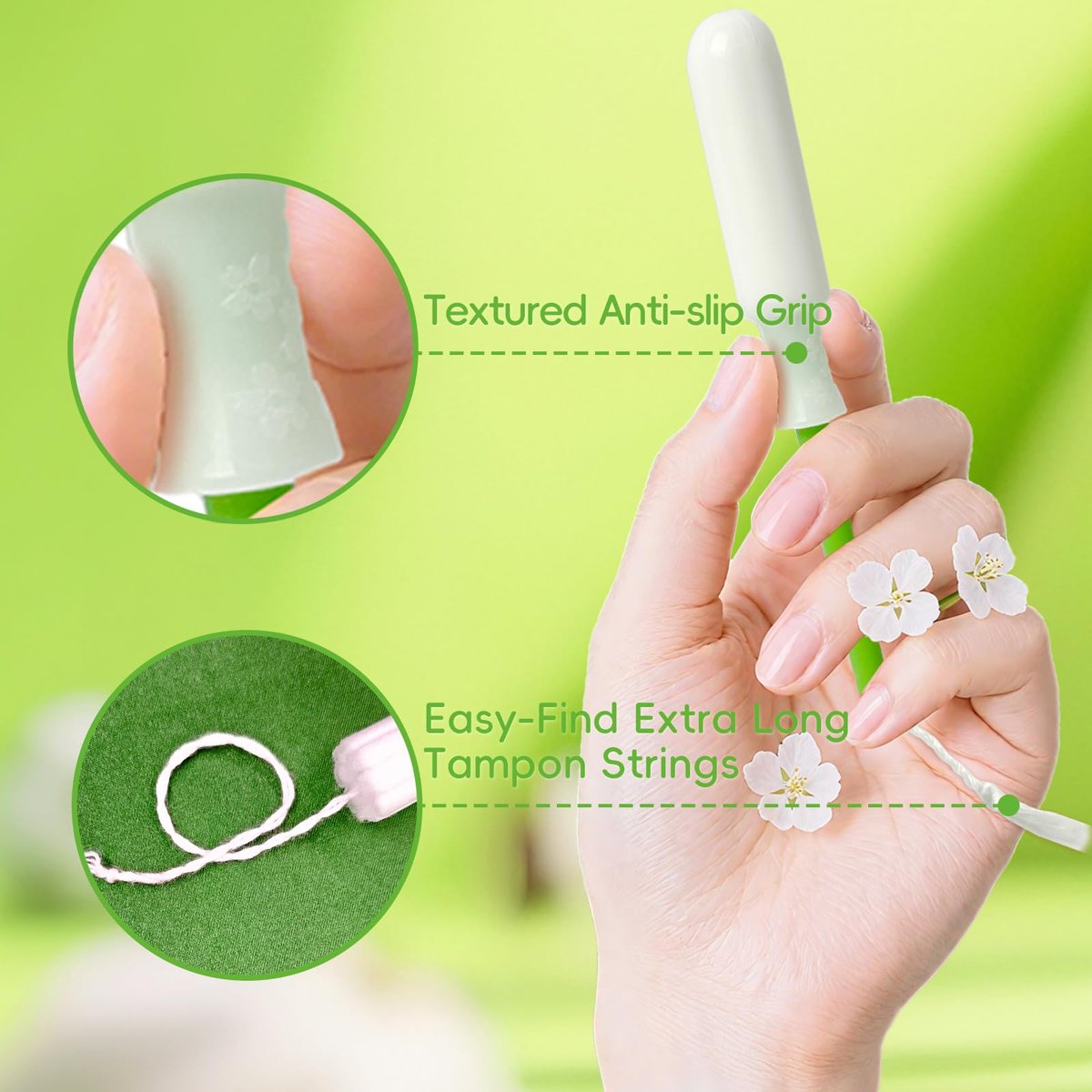Tellove Tampons mit 100% Bio-Baumwollkern, 32 Stück (16 Regular, 16 Super) mit 360° Komfort-Expand Leakproof-Technologie und BPA-freiem Applikator – Sanft zu empfindlicher Haut
