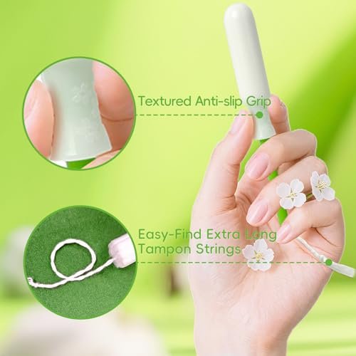 Tellove Tampons mit 100% Bio-Baumwollkern, 32 Stück (16 Regular, 16 Super) mit 360° Komfort-Expand Leakproof-Technologie und BPA-freiem Applikator – Sanft zu empfindlicher Haut