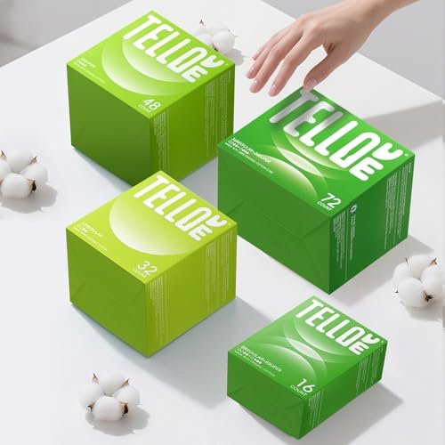 Tellove Tampons mit 100% Bio-Baumwollkern, 32 Stück (16 Regular, 16 Super) mit 360° Komfort-Expand Leakproof-Technologie und BPA-freiem Applikator – Sanft zu empfindlicher Haut