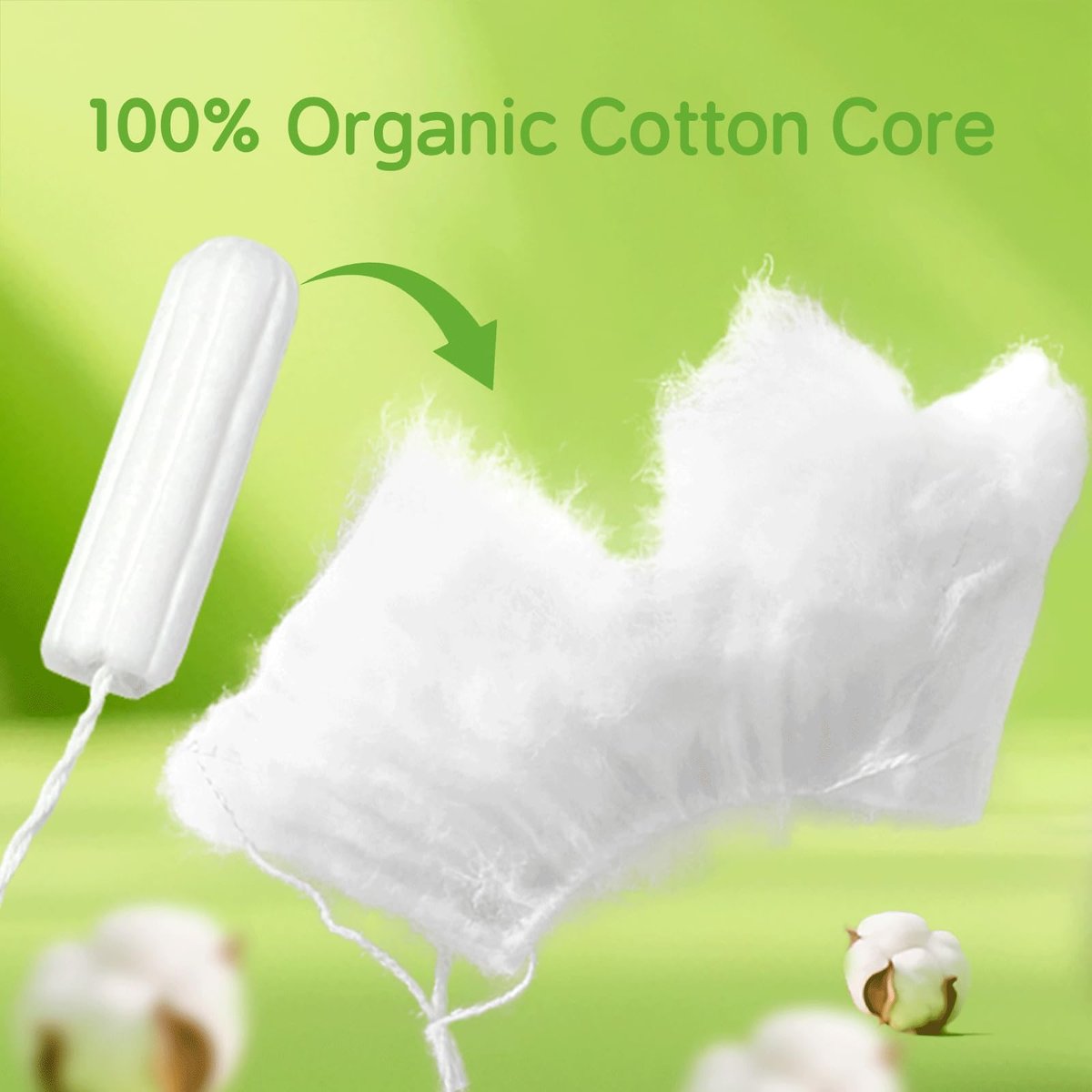 Tellove Tampons mit 100% Bio-Baumwollkern, 32 Stück (16 Regular, 16 Super) mit 360° Komfort-Expand Leakproof-Technologie und BPA-freiem Applikator – Sanft zu empfindlicher Haut