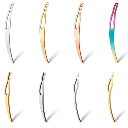 8-teiliges Interlocking-Werkzeug für Locs, Sisterlock-Nachspannwerkzeug, gebogene Hakennadel zur Haarreparatur und Dreadlock-Verdichtung (4 Farben)