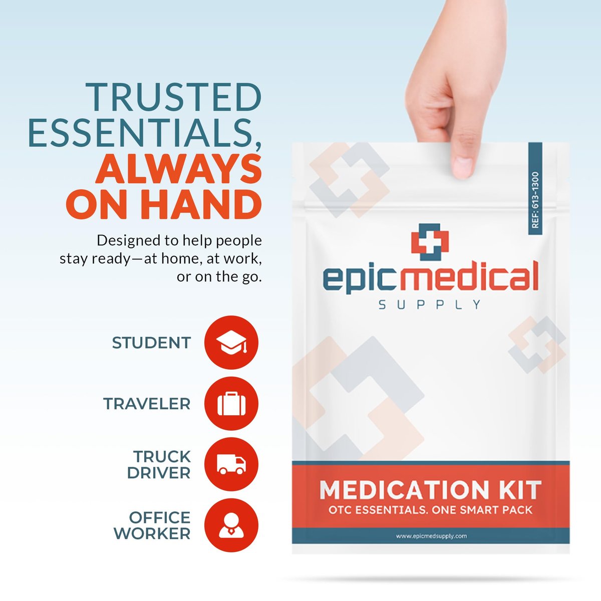 Epic Medical Supply Erste-Hilfe-Set Medikamentennachfüllung – 28 Einzeldosis-Packungen – Notfallmedikamente für Erste-Hilfe-Kit Nachfüllungen, Reisen, Büro, Wohnheim, Camping – Hergestellt in den USA