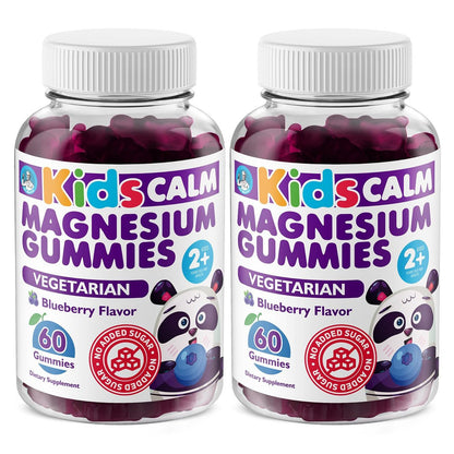 DR. MORITZ Zuckerfreie Beruhigende Magnesium-Gummibärchen für Kinder und Erwachsene - Nicht-GMO Magnesiumcitrat-Gummibärchen - Blaubeergeschmack - 2er-Pack (60 Stück)