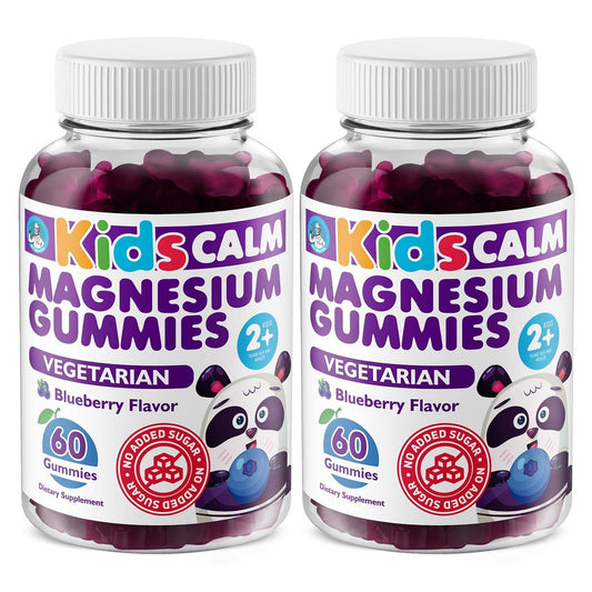 DR. MORITZ Zuckerfreie Beruhigende Magnesium-Gummibärchen für Kinder und Erwachsene - Nicht-GMO Magnesiumcitrat-Gummibärchen - Blaubeergeschmack - 2er-Pack (60 Stück)