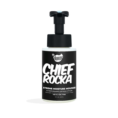 Chief Rocka Xtreme Moisture Mousse für lockiges Haar – Locken definierende Haarmousse mit langanhaltendem Halt, Frizz-Kontrolle & Glanz – Stylingschaum für welliges, lockiges und natürliches Haar, 237 ml