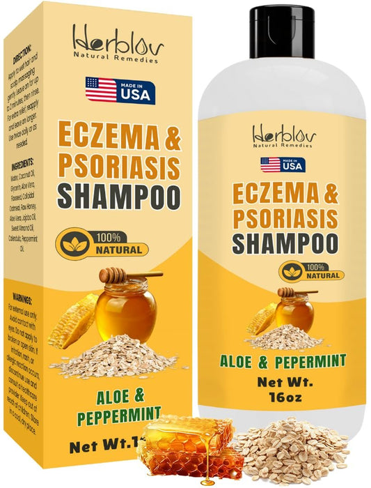 Ekzem Shampoo – All-Natürliche Dermatitis & Psoriasis Behandlung für trockene, juckende, schuppige Haut – Tägliche Schuppen & Kopfhaut Behandlung – Juckreiz Linderung für Männer, Frauen & Kinder – Ekzem Seife Shampoo Hergestellt in USA