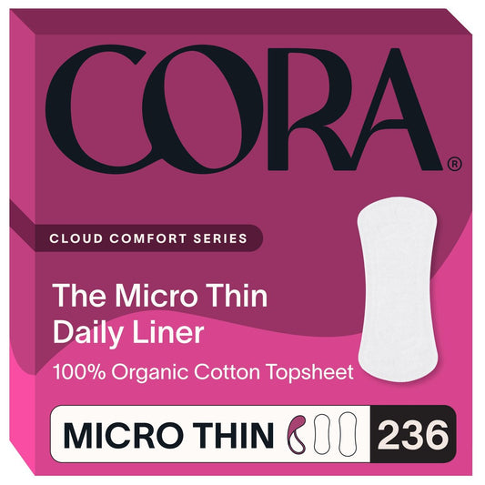 Cora 100% Bio-Baumwolle Slipeinlagen (236 Micro Thin Linien) – Nachhaltige, hautfreundliche Pflege