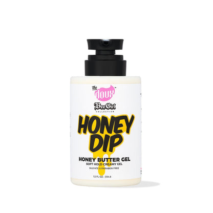 Bee Girls Honey Dip Honey Butter Gel für lockiges Haar – Feuchtigkeitsspendendes Gel mit starkem Halt, Glanz & Frizz-Kontrolle – Stylingprodukt für natürliches, lockiges und welliges Haar, 12 oz