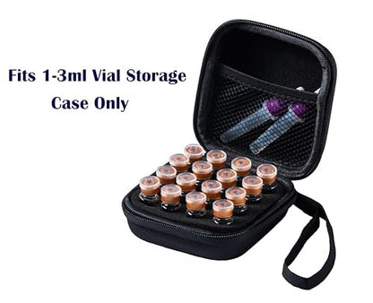 Moyite Peptid-Aufbewahrungsbox mit 16 Fächern für Kühlschrank – Schwarz, Klein, für 1ml/2ml/3ml Fläschchen, mit Handschlaufe und Logo