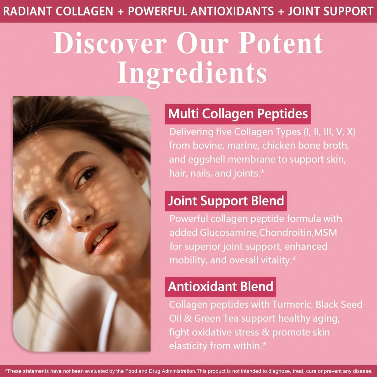 Flüssiges Multi-Kollagen-Peptid für Frauen – Typ I, II, III, V, X mit Glucosamin, MSM, Hyaluronsäure – Hochabsorbierende hydrolysierte Kollagen-Tropfen für Haut, Haare, Nägel & Gelenke – Non-GMO