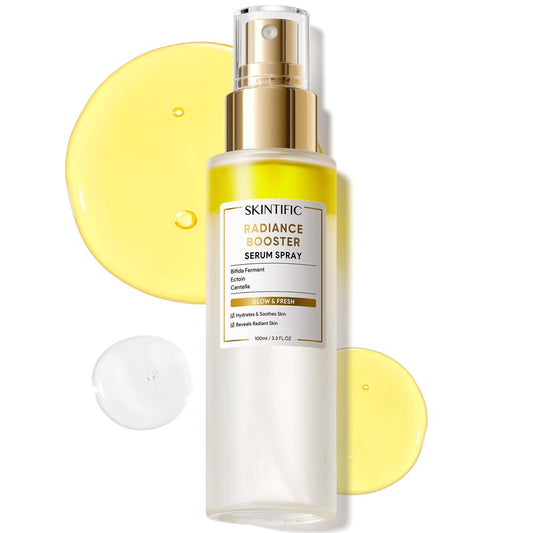SKINTIFIC Radiance Booster Serum Spray – Feuchtigkeitsspendender Gesichtsnebel mit Bifida Ferment & Squalan für strahlende Haut, vegan, 100 ml