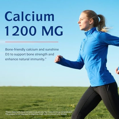 Innate Vitality Calcium 1200 mg mit Vitamin D3, 5000 IE Vitamin D3, absorbierbares Calciumpräparat, Non-GMO, glutenfrei, für Knochen und Immunsystem, 90 Tabletten