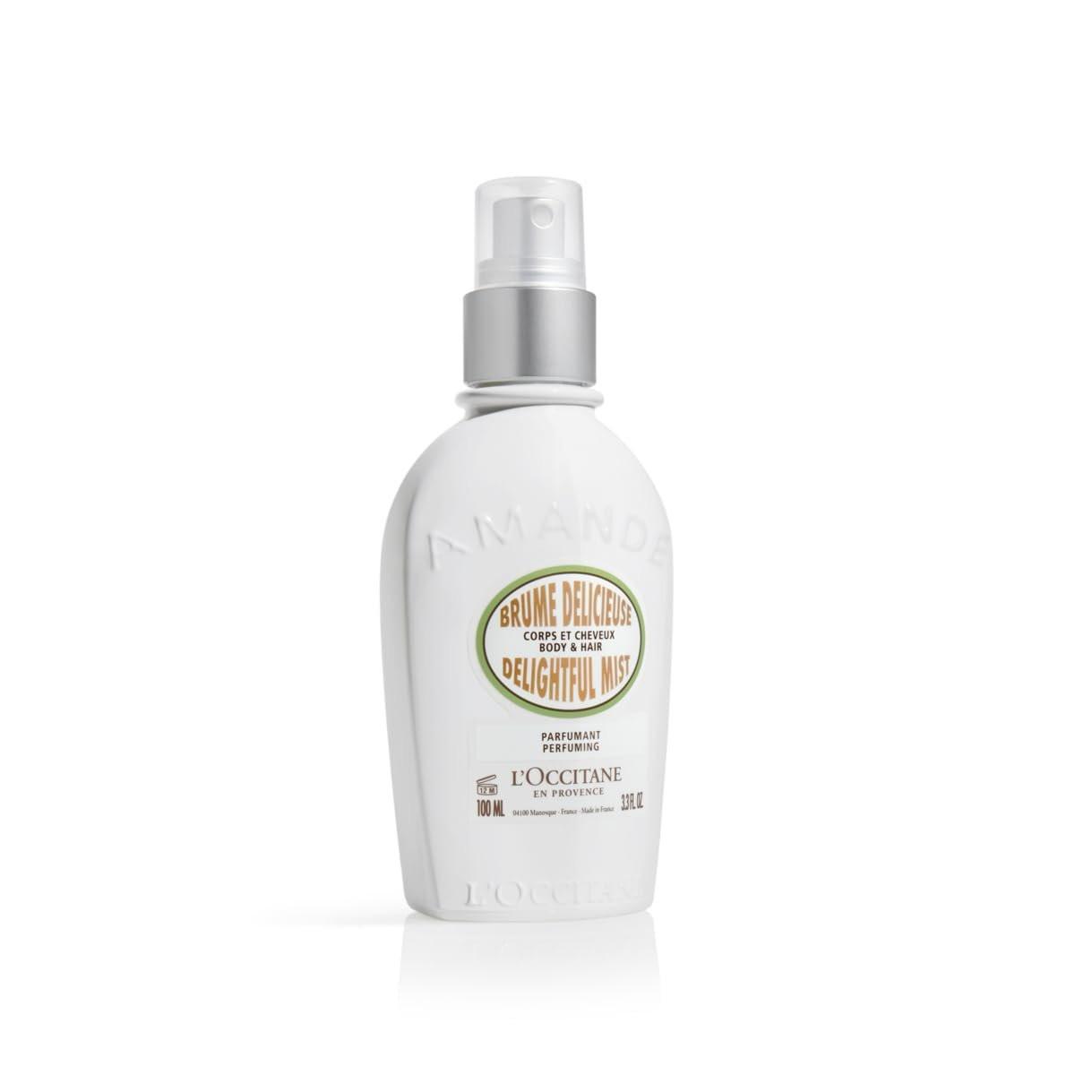 L'OCCITANE Mandel Duftspray für Haar & Körper – Leichter Gourmand-Duft mit süßer Vanille, feuchtigkeitsspendender Glow-Effekt, Schichtparfüm für seidige Haut