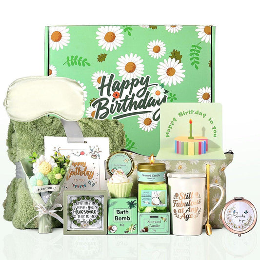Muttertag Geschenke für Mama – Gänseblümchen Geburtstagsgeschenk für Frauen – Self-Care-Geschenk – Happy Birthday Geschenkkorb für Frauen – Spa-Geburtstagsbox – Pflegepaket für Frauen – Ehefrau, Tochter, Schwester, Freundin, beste Freundin