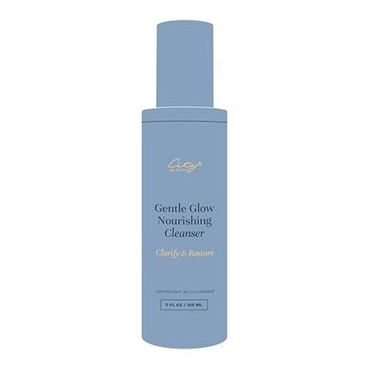 City Beauty Gentle Glow Nourishing Cleanser – 5 oz Leichtes Jelly-Gesichtswasser für alle Hauttypen, entfernt Öl, Make-up & Unreinheiten, mit Ceramid-Komplex & Apfelextrakt für strahlende Haut