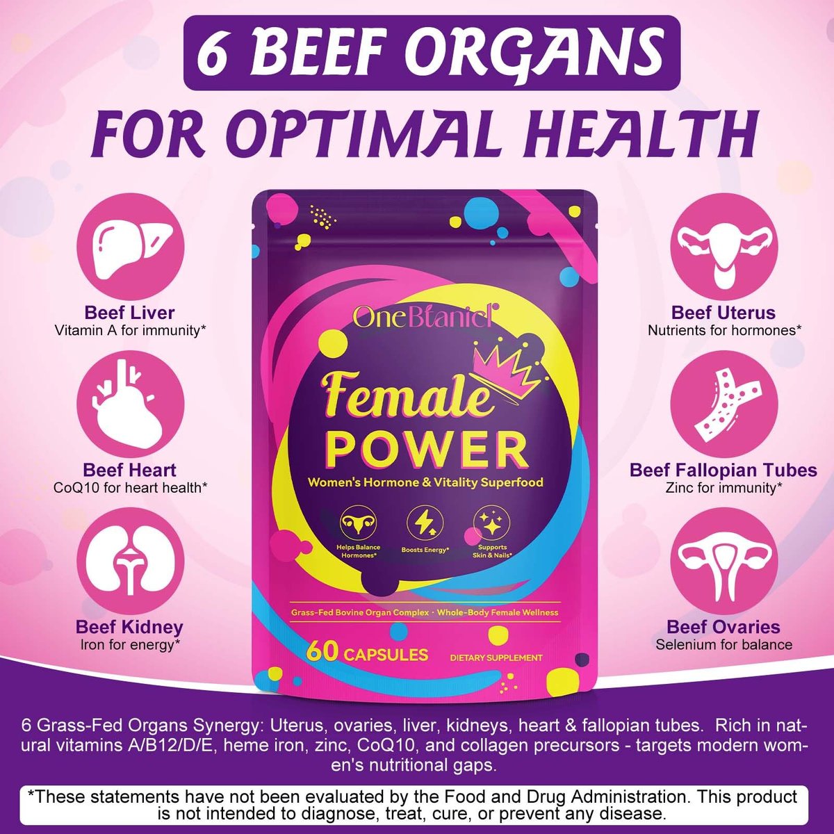 newseel Rinderleber-Organpräparat für Frauen, natürliche grasgefütterte Rinderleberkapseln, unterstützt hormonelles Gleichgewicht, Menstruation, Immunsystem, Haut, Kollagen, B12, Energie & Wohlbefinden - 60 Kapseln