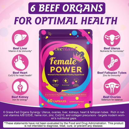 newseel Rinderleber-Organpräparat für Frauen, natürliche grasgefütterte Rinderleberkapseln, unterstützt hormonelles Gleichgewicht, Menstruation, Immunsystem, Haut, Kollagen, B12, Energie & Wohlbefinden - 60 Kapseln