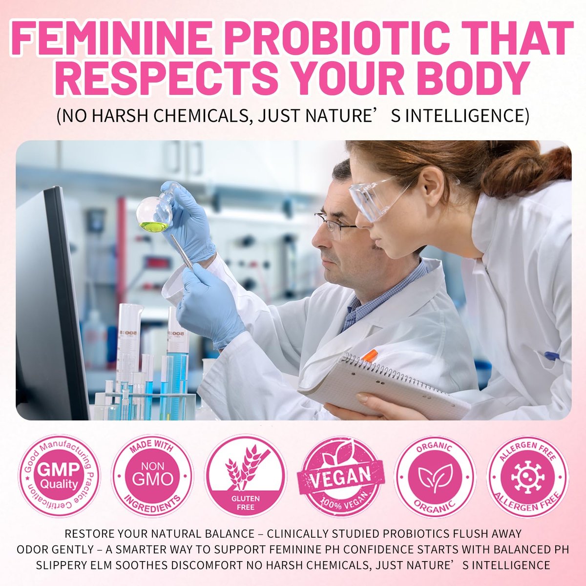 Boasi Frauen Probiotika Ulmenrinde Gummies – Saftiges PH-Gleichgewicht, Vaginale Weibliche Probiotika Ananas Gummies für Verdauungs- und Immunsystem