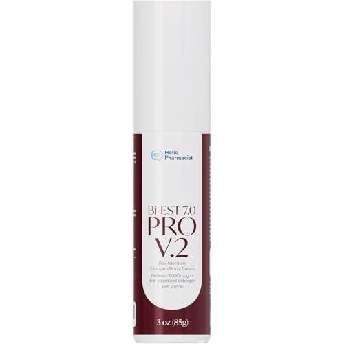 HelloPharmacist BiEst 7.0 PRO V2 Bioidentische Östrogencreme für Frauen – 90 Pumpstöße – Wild Yam Naturcreme – 85 g