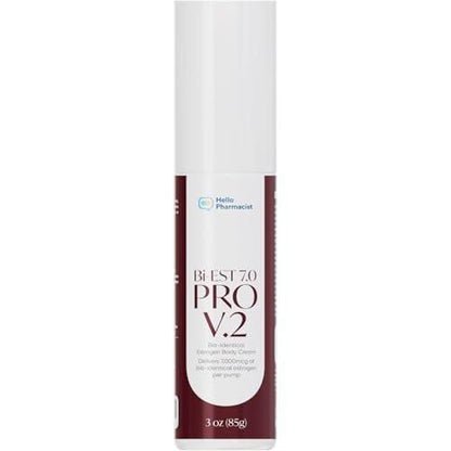 HelloPharmacist BiEst 7.0 PRO V2 Bioidentische Östrogencreme für Frauen – 90 Pumpstöße – Wild Yam Naturcreme – 85 g