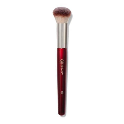 BK BEAUTY 116 Kleiner runder Pinsel für das Gesicht – Kompakter Rundpinsel für präzises Verblenden von Creme-Rouge, Contour, Bronzer & Foundation, vegane Borsten