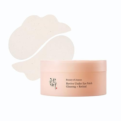 Beauty of Joseon Revive Under Eye Patch Retinal Ginseng – 60 Blätter (30 Paare) – Anti-Puffiness & Kollagen Peptid Augenpads für Frauen und Männer