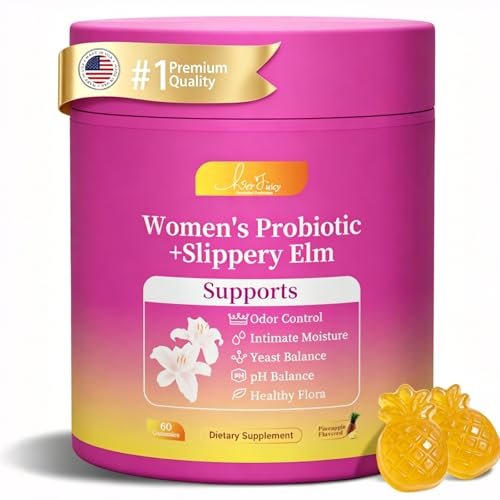 Brurtzexs Her Juicy Feminine Probiotika Gummis für Frauen mit Ulme – Ananasgeschmack, pH-Balance & Immununterstützung – Vegane Nahrungsergänzung, 60 Stück